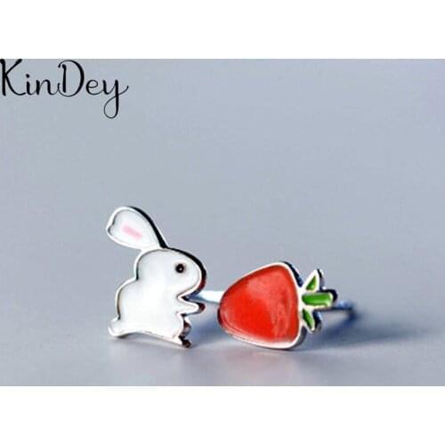 Kindey Real Silver Color Rabbit Earrings For Women Wedding Bijoux Statement Jewelry Brincos Pendientes
