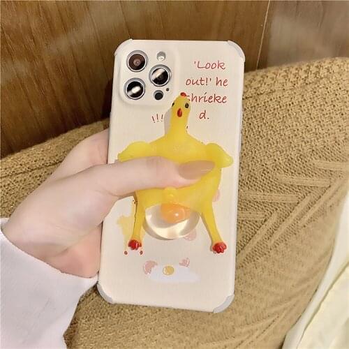 Funny Cartoon Duck Phone Case For iphone 11 Pro Max 7 8 plus X XR XS max SE 2020 Unzip Silicone Back Cover Fashion Cute Cases
