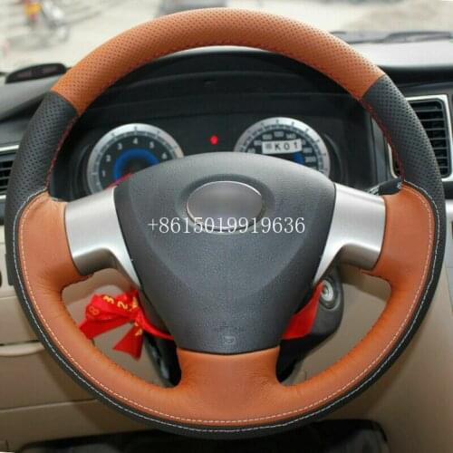 Top Leather Steering Wheel Hand-stitch on Wrap Cover For Toyota Corolla Corolla EX