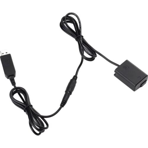 Universal NP-FW50 Battery Eliminator USB Power Supply Cable Dummy Battery for -Sony a3000 a5000 a7R a7S a6000 a6500 A7RII