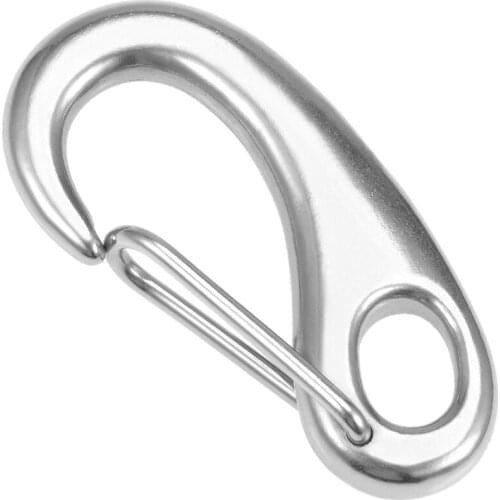 Uxcell Carabiner Snap Hook 304 Stainless Steel Spring Gate Snap Hook Clip Marine Grade Lobster Claw Silver Tone 1Pcs 70mm