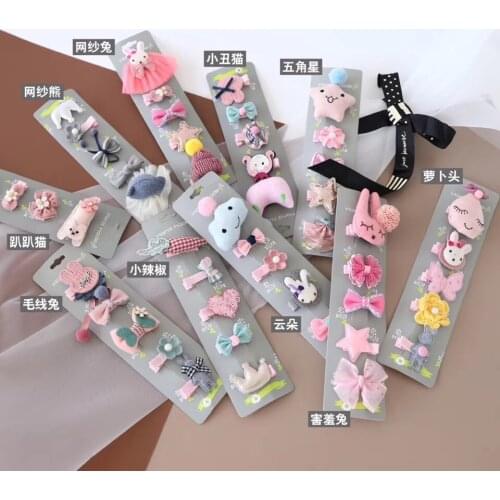 1Set Cute Children Cartoon Hair Clips Lovely Girls Hairpin Barrettes Hair Grips Hair Accessories For Children HeadWear