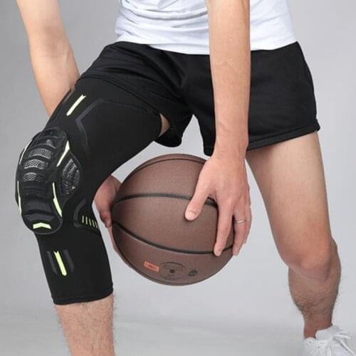 1PC Breathable Knee Support Absorb Sweat Knee Pad Honeycomb Shockproof Long Leg Sports Sleeves Football Basketball Knee Guard