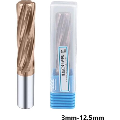 BEYOND 1pcs Spiral Reamer Tungsten Steel Coated Alloy Straight Shank HRC55 Machine Carbide High Precision 12.5X40X80 3X25X50