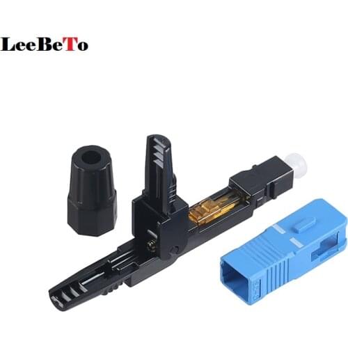 100pcs Embedded SC Cold Connector Optical Fiber Connector Skin Cable SC Fast Connector Cold Connector