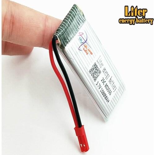 20 pcs/lot 3.7V 1000mAh Di Feida F181 F187 F163 H12C H12W quadrocopter lithium battery 802555 25c