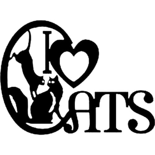 30cm I Love Cats Kittens Heart Animal Car Sticker Car-Styling Vinyl 6z-050