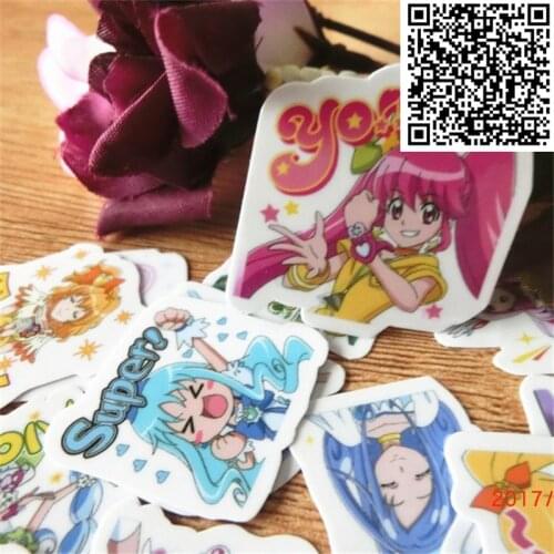 39 pcs Digital Girl English Diy Sticker For Skateboard Luggage Phone Styling Home Toy cartoon Waterproof Stickers