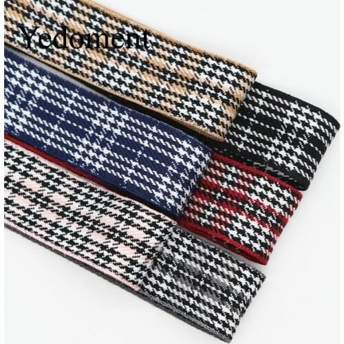 50 Yards 25MM/38MM Checked Fabric Double Face Polyester Ribbon For Hair Bows DIY Crafts Handmade Accessories M19110702