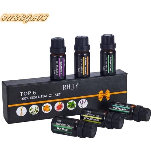 Aroma Diffuser 100 % Pure Nature Peppermint Tea Tree Lavender Aromatherapy Essential Oil 10 ml Gift Set