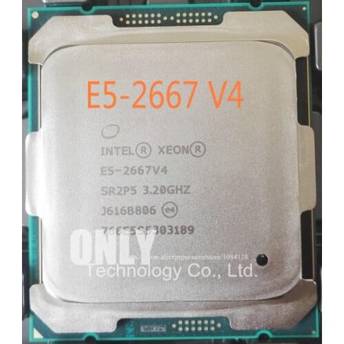 Free shipping E5-2667V4 Original Intel E5 2667 V4 3.20GHZ 8-Core 25M Cache E5-2667 V4 DDR4 2400MHz FCLGA2011-3 135W Processor