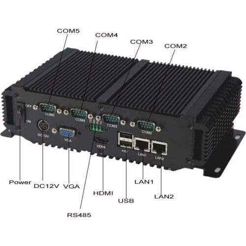 Fanless industrial pc with Intel N2800 Chipset and integrated graphics