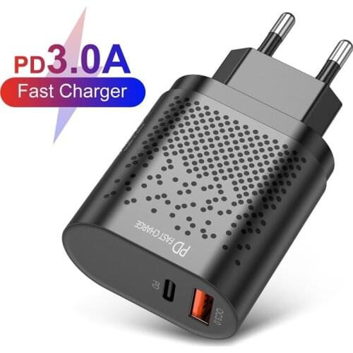 Quick Charge 3.0 QC PD 20W USB Type C Charger For iPhone 12 Pro Max Mini EU US UK USB-C Fast Charging Travel Wall