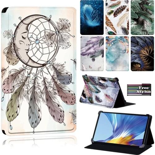 Cover Case for Huawei Enjoy Tablet 2 10.1/Honor V6/MatePad(10.4/10.8/Pro 10.8/T8) - Anti-Dust Leather Feather Series Tablet Case