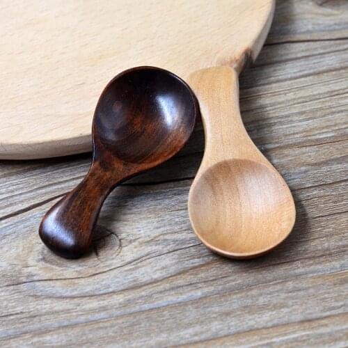 Wood Condiment Scoop Flatware Coffee Tea Small Mini Sugar Spoon Salt Honey Dessert Wood Spoons Cooking Tools Kitchen Gadgets