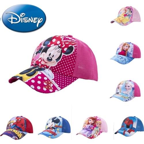 Disney Mickey Minnie Print Baseball Cap Children Cotton Baseball Caps Kids Boy Girl Hip Hop Hat Spiderman Sun Hats Shipping Free