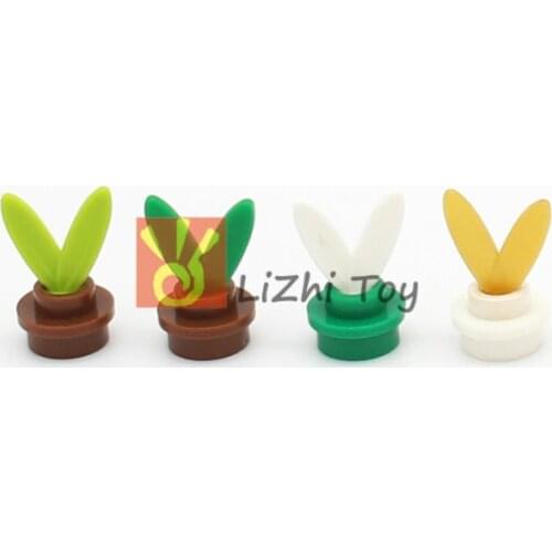 DIY Building Enlighten Block Bricks Plume Feathers with Pin 30126 Burgeen Leaf Green Street View Compatible with Figure MOC