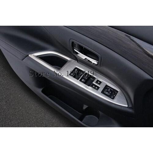 For MITSUBISHI outlander 2013 2014 Car interior stainless steel trim armrest decoration trim cover ring 4pcs per set