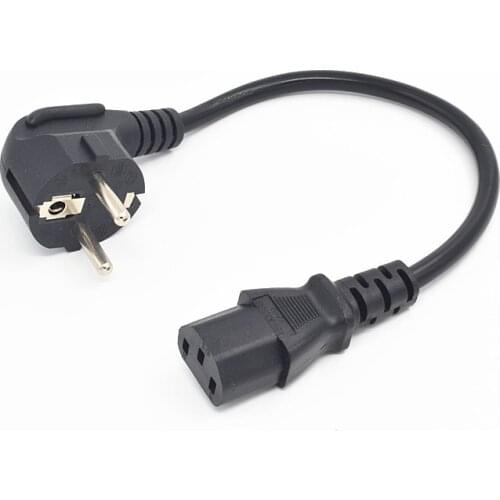 Europe EU plug Germany, France to IEC C13 Power Cord 0.2M /0.5M IEC C13 EU power mains cable AC EU Plug to IEC Kettle C13
