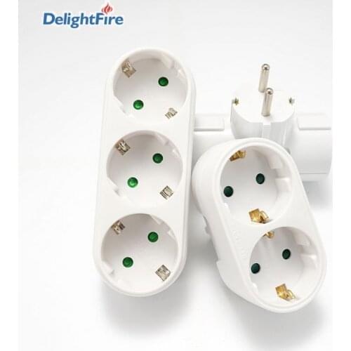 16A 250V France German Plug Adapter EU Standard Conversion Socket ON/OFF Switch 1 to 3 Way Converter Wireless Extended Socket CE