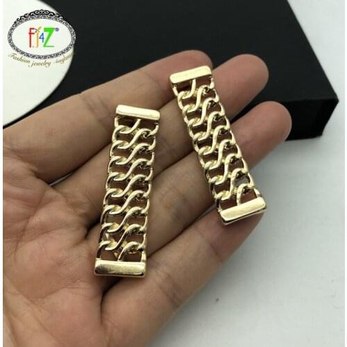 F.J4Z Simplicy Curb Chain Earrings for Woman Fashion Punk Alloy Chic Earrings for Party Show