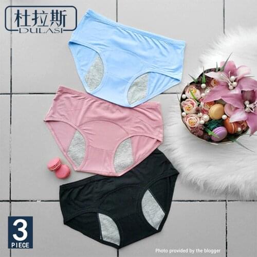 DULASI Physiological Panties Leak Proof Menstrual Period Pant Sexy Women Underwear Cotton Mid Rise Warm Female Breathable Briefs
