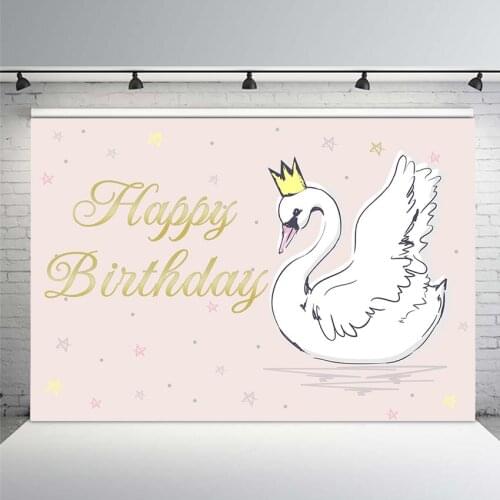 Newborn Baby Shower Backdrop for Photography Flower Background Little Princess White Swan Party Decoration Photocall Photophone