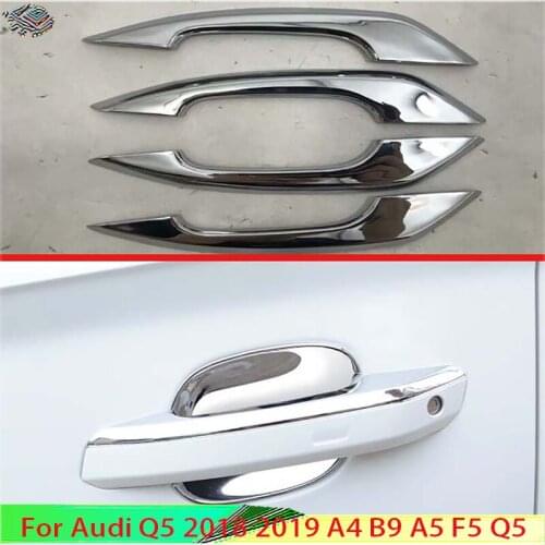 ABS Chrome Door Handle Cover Frame Trim Car Accessory For Audi Q5 2018 2019 A4 B9 A5 F5 Q5