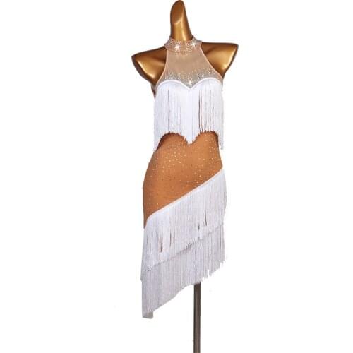 Latin dress competition dresses junior kids women samba fringe tassel latin dance dress purple LQ188