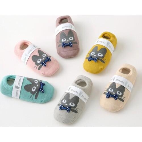 1 Pair Lytwtws Cartoon Kawaii Cat Newborn Baby Kids Boys Girls Cartoon Ankle Sock Gift Anti slip Floor Socks Cotton Mouse
