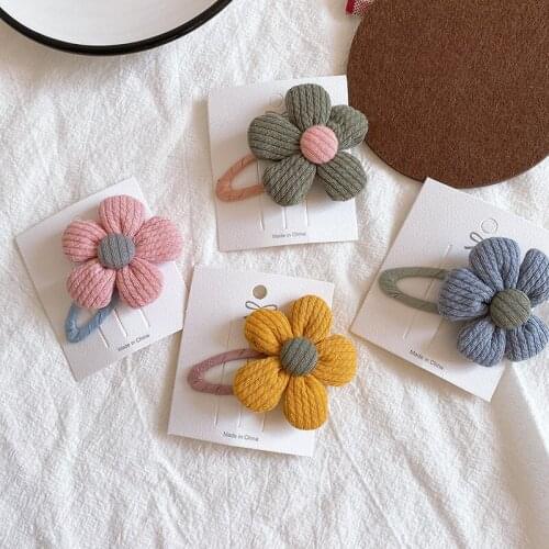 Sweet Girl Princess Fashion Hairpins Kids Hair Accessories Childrens Cute Beautiful Colorful Fabric Flowers BB Clip Headwear