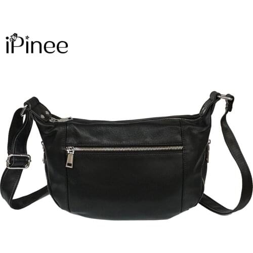 IPinee Soft Genuine Leather Fashion Elegant Ladies Shoulder Bag Daily Casual Girls Shopping Bag 2020 New Design For Women bag
