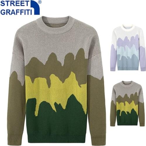 Men Autumn New Casual Cotton Hip Hop Sweater Pullovers Men Spring Fashion O-Neck Knitted Sweater Jumpers Streetwear Sweaters