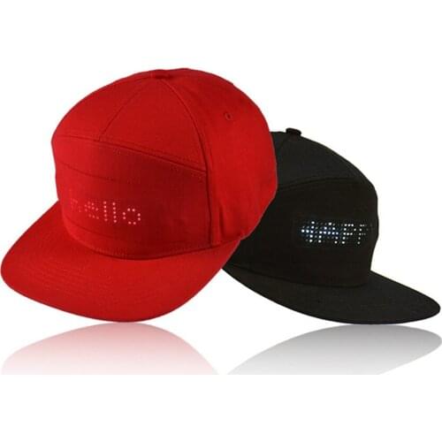 New LED Sports Running Hat Programmable Scrolling Message Display Board Baseball Cap Hip Hop Party Parade Golf Fishing Cap