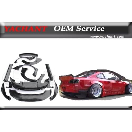 Car-Styling Fiber Glass FRP Bodykit Fit For 89-94 180SX RPS13 RB Wide Body Style Bumper Fender Spoiler Diffuser Kits