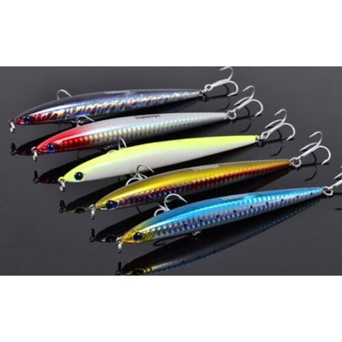 Top Quality Trulinoya 5 pieces Pencil Fishing Lure 12.5cm/28g Diving Lure Crankbait Hard Bait Fish Hook Fishing Tackle