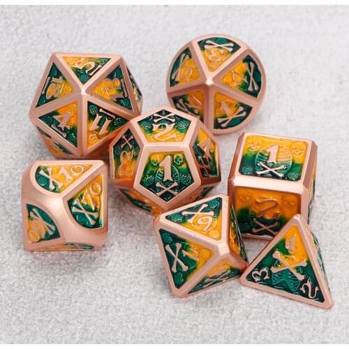 Mix color dnd dice skull dnd dice set Dungeon and Dragon D&D dice gifts MTG board game dice Metal Polyhedral D&D Dice TRPG Games