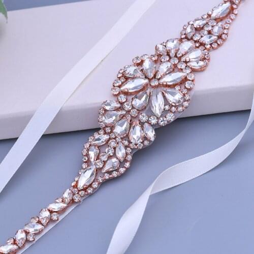 S489 Wedding Belt Rhinestone Bride Dress Accessories Belts for Women Hot Sale Bridal Waistband Thin Waist Sash Evening Dresses