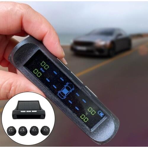Smart Car TPMS Tire Pressure Monitoring System Solar TMPS LCD Display Auto Security Alarm Tire Pressure Sensor for SUV MPV