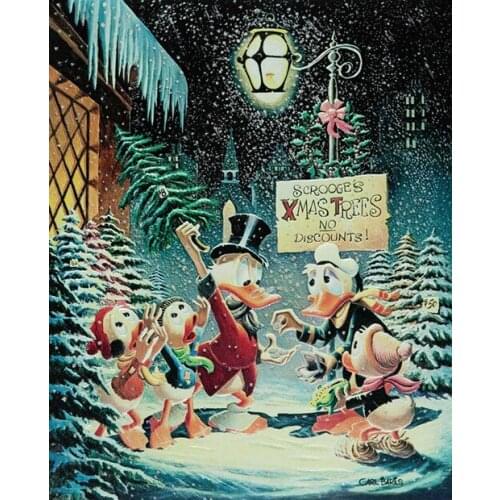 Modern cartoon animal duck Christmas happy scenery canvas prints oil painting printed on canvas kids room decoration picture