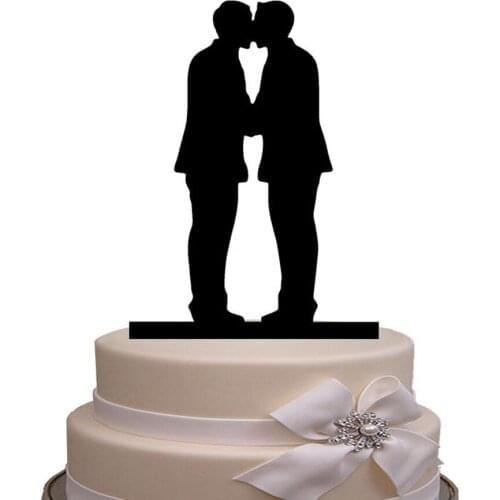 Same Sex Men and Mr Cake Topper,Mr and MR Silhouette Wedding Cake Topper, Wedding Decor Supplies Cake Topper,as gift for man