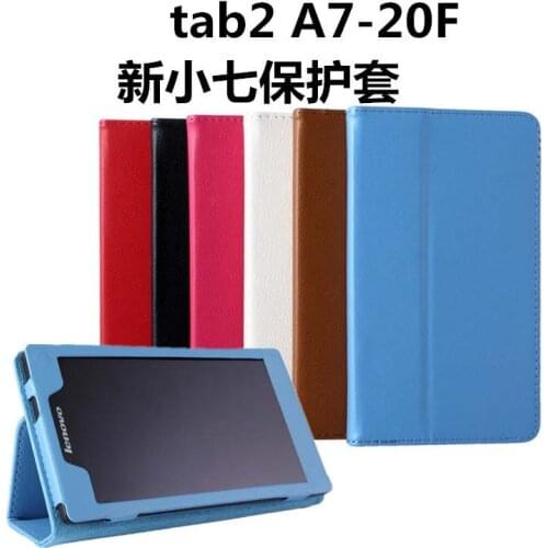Ultra Slim Litchi 2-Fold Folio Stand Leather Cover Pouch Bag Protector Case For Lenovo Tab 2 Tab2 A7-20 A7-20F A7 20F 7" Tablet