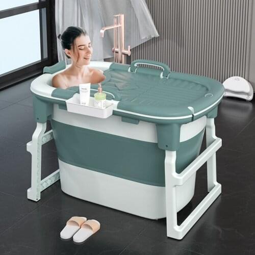 Adults Portable Bathtub Shower Plastic Lid Children Portable Bathtubs Spa Tub Folding Piscina Rectangular Household EH60PB