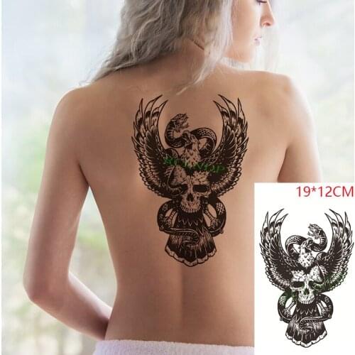 Waterproof Temporary Tattoo Stickers Skull Eagle Snake Animal Fake Tatto Flash Tatoo Body Art for Women Men
