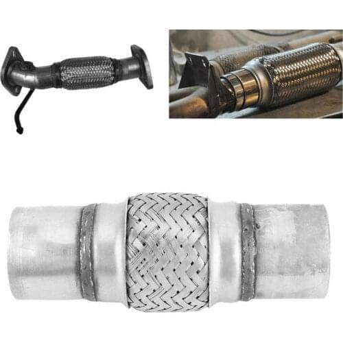 Exhaust Flex Pipe Stainless Steel Corrugated Flexible Joint Tube Universal Parts 1.75x8in 2.5x6in 1.75x10in