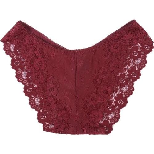 Y166 Womens Erotic Sheer Floral Lace Panties Thong Low Rise Transparent Cheeky Underwear Briefs Seamless Scalloped G-String