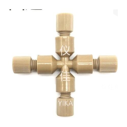 1/16 1/32 1/8 PEEK cross fitting four-way connector union crosscross pipefour way pipe fittingfour-way union Shimazu Agilent