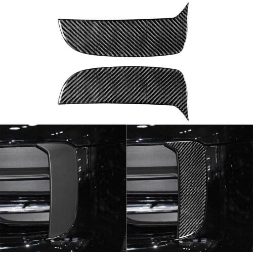 1 Pair Carbon Fiber Fog Light Eyelid Trim Fog Lamp Eyebrow Stripe Cover Sticker for——Porsche Macan-Cayenne 18-21 L/R Drive
