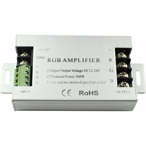 10pcs/lot DC12-24V 10A LED RGB Amplifier controller for 3528&5050 SMD RGB LED Strip