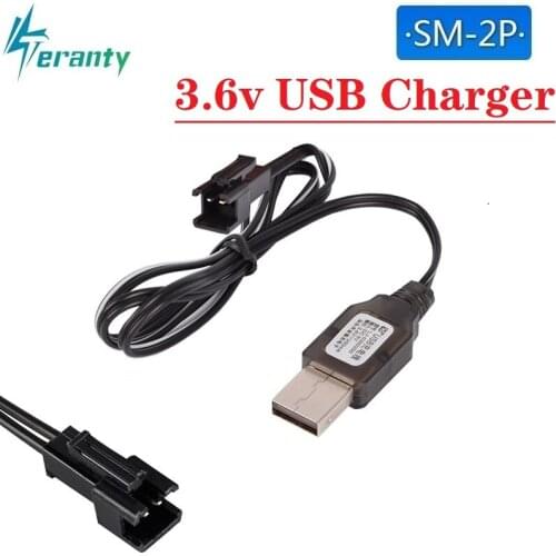 100Pcs 3.6V 250mAh USB Charger For Ni-Cd Ni-MH Battery Pack SM-2P SM Plug Input DC 5V Output 3.6V Charger for RC toys Battery